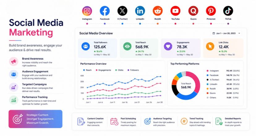 Social media content calendar