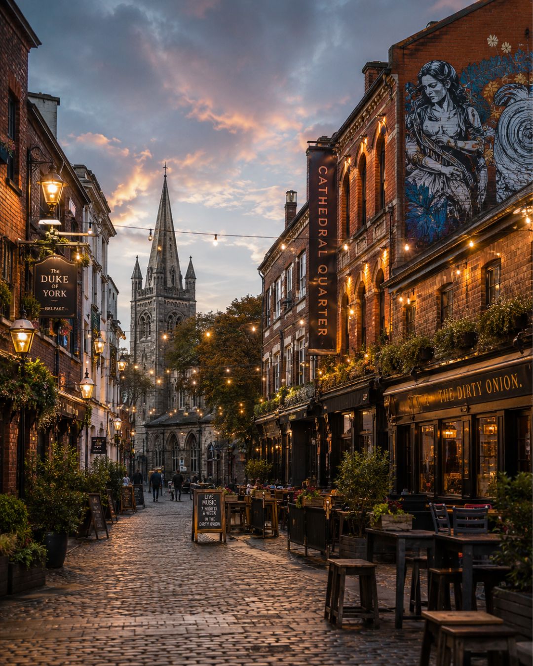 Cathedral Quarter cobbled streets — placeholder image