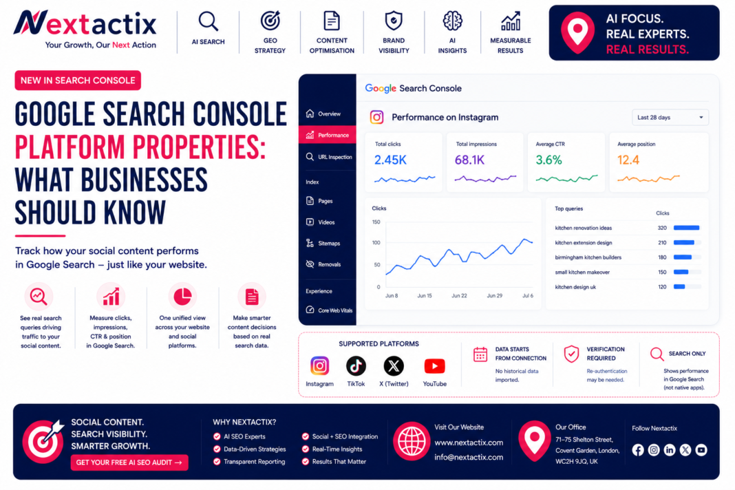 Google Search Console platform properties
