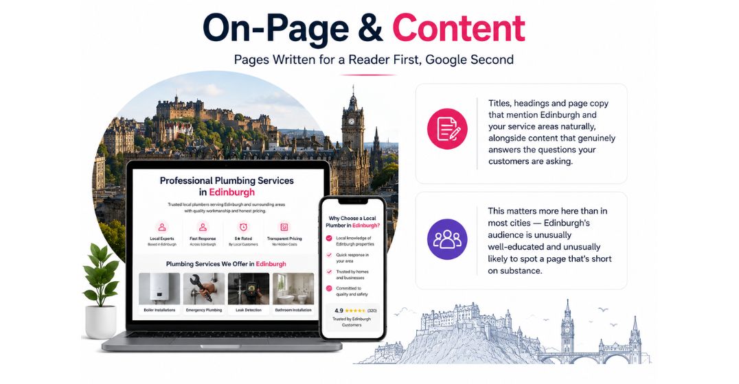 Writer drafting website content
