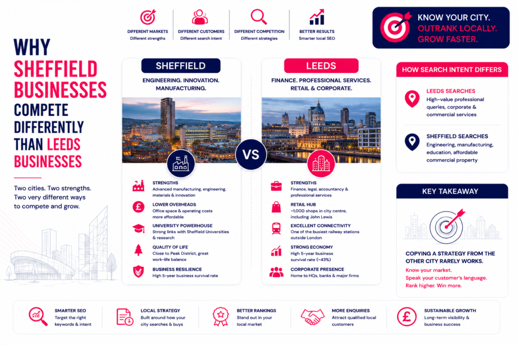 Sheffield businesses vs Leeds businesses
