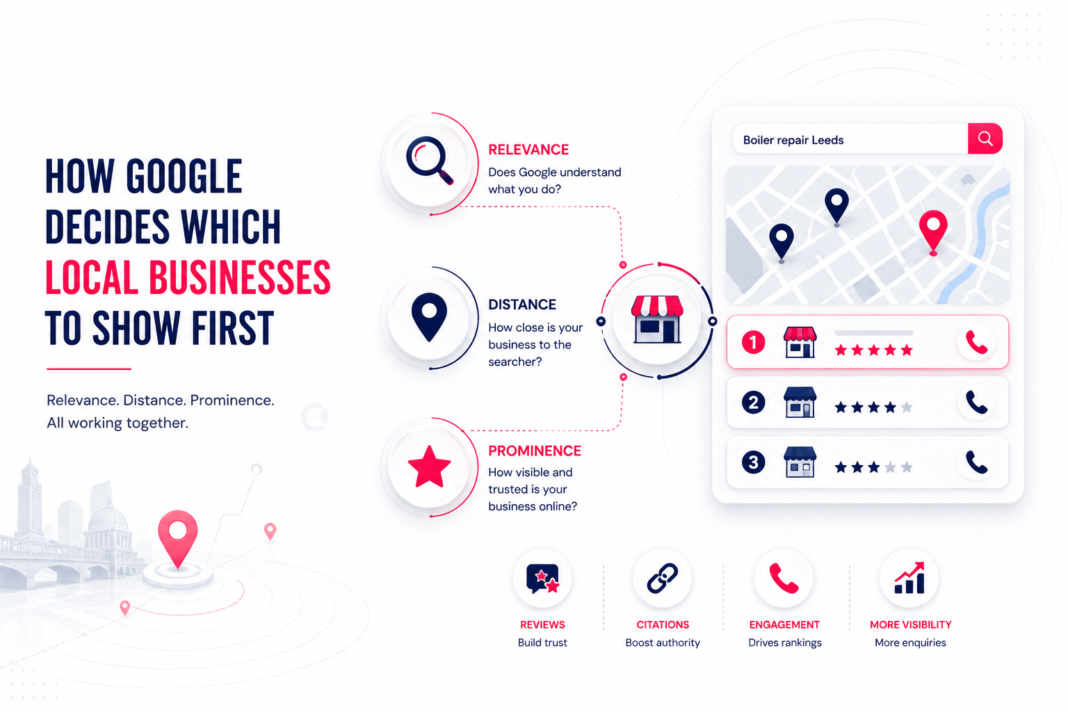 how Google decides which local businesses to show first